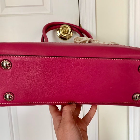 Coach Pink Leather Satchel with Silk Coach Scarf - Picture 5 of 5